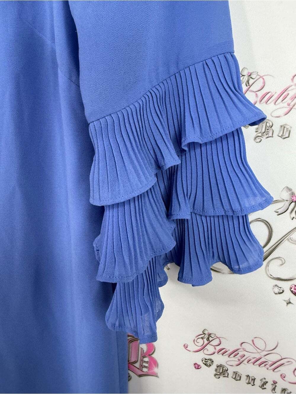 Vince Camuto Periwinkle Tiered Ruffle Sleeve Shift Dress - Picture 3 of 13